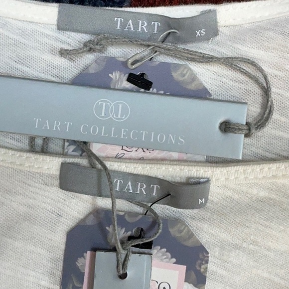 NWT Tart Collection Dress white/ivory 100% ORGANIC COTTON XS M - skirt ruching - Picture 9 of 11